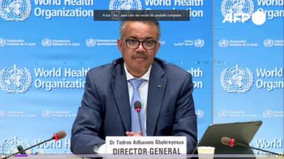 El director general de la Organización Mundial de la Salud (OMS), Tedros Adhanom Ghebreyesus (Captura de pantalla)