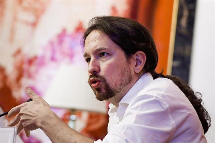 El líder de Unidas Podemos, Pablo Iglesias