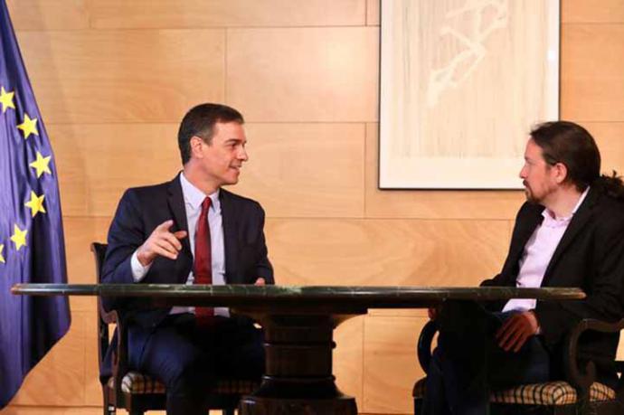 Pedro Sánchez y Pablo Iglesias, en una imagen de archivo. INMA MESA (PSOE) 