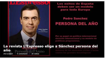 L’Espresso ELIGE A Sánchez persona del año