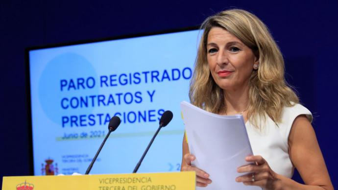 La vicepresidenta tercera y ministra de Trabajo, Yolanda Díaz. EFE/Fernando Alvarado