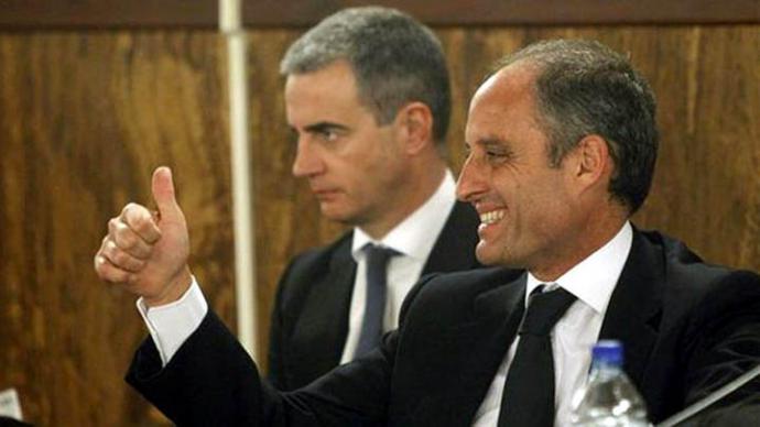 Francisco Camps y Ricardo Costa durante el juicio de los 'trajes'