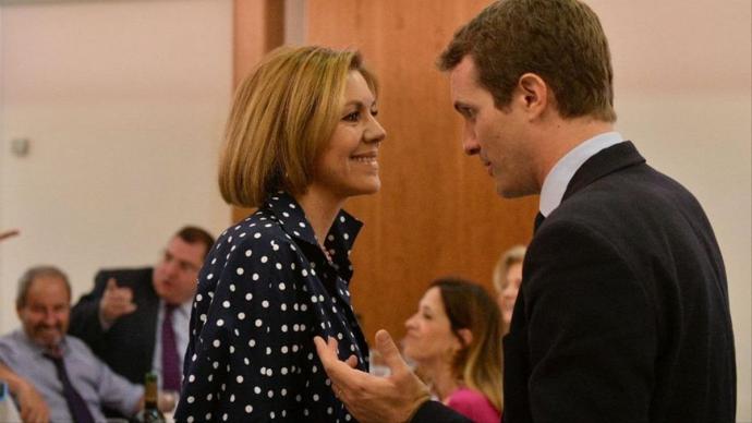 María Dolores de Cospedal y Pablo Casado, en una imagen de archivo. PP