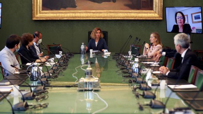 La presidenta del Congreso, Meritxell Batet, preside una reunión de la Mesa de la Cámara. Pool - Archivo 