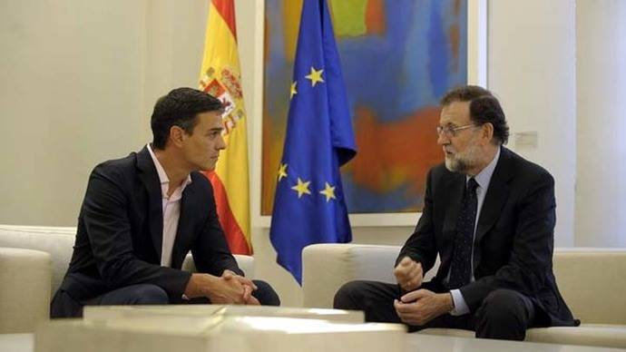 Pedro Sánchez y Mariano Rajoy, durante su encuentro tras el 1-O.