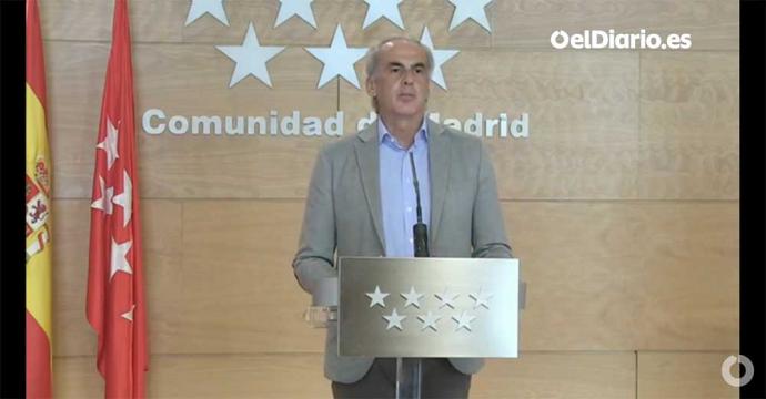 El consejero  de Sanidad de la Comunidad de Madrid Enrique Ruiz Escudero (Captura de pantalla)