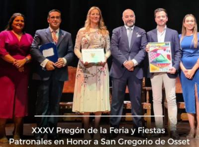 XXXV Pregón de la Feria y Fiestas Patronales en Honor a San Gregorio de Osset