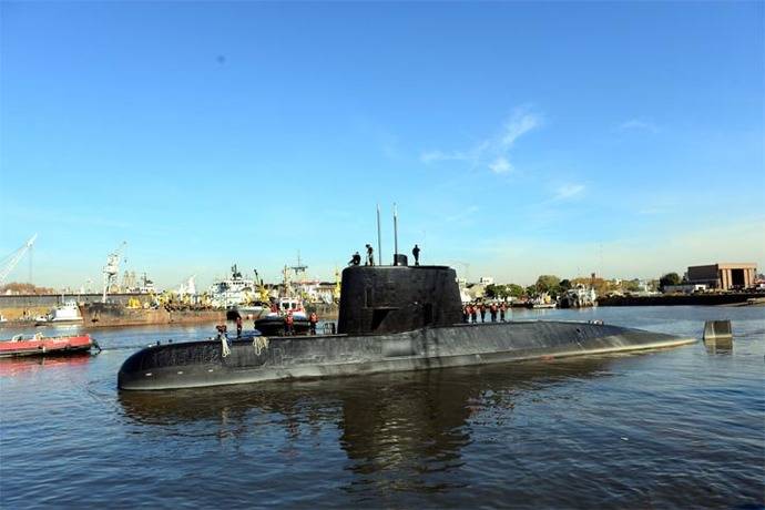 El submarino argentino ARA San Juan