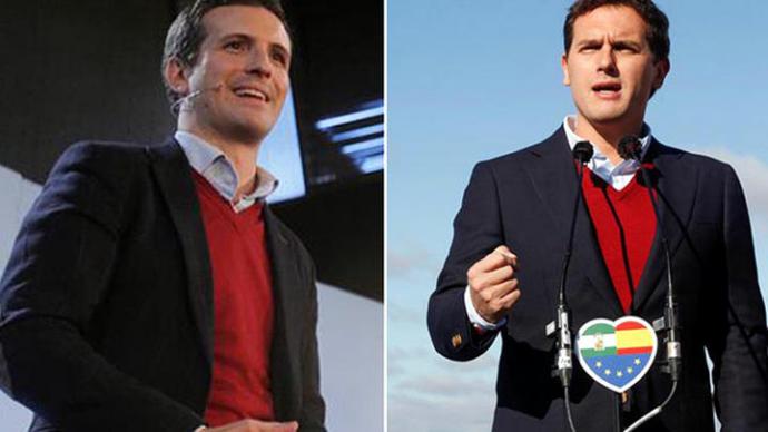 Pablo Casado y Albert Rivera coincidieron en su atuendo en la última jornada de campaña en Andalucía