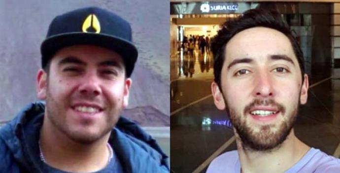 Fernando Candia y Felipe Osiadacz se encontraban de vacaciones cuando se vieron envueltos en una riña donde murió una persona. (Fotos: Facebook)
