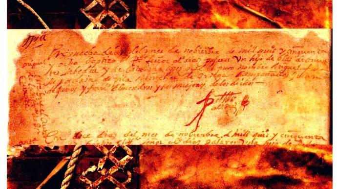 Acta de nacimiento de Cervantes
