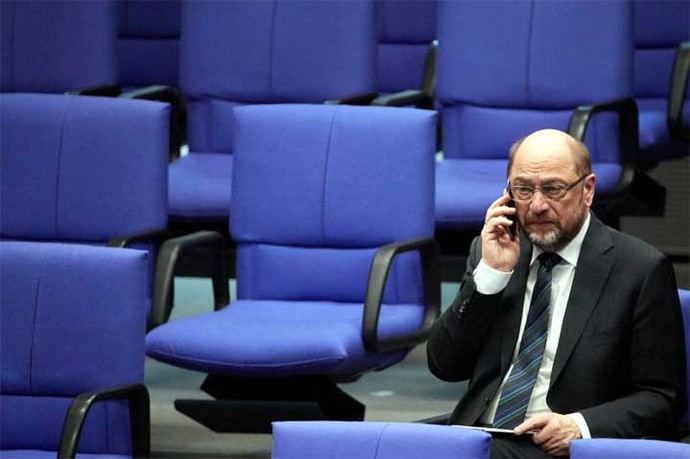 Martin Schulz sería el ministro de Exteriores en un eventual gobierno de coalición con Ángela Merkel. 