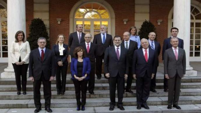 El primer gabinete de Mariano Rajoy, con Fernández Díaz y Soraya Sáenz de Santamaría