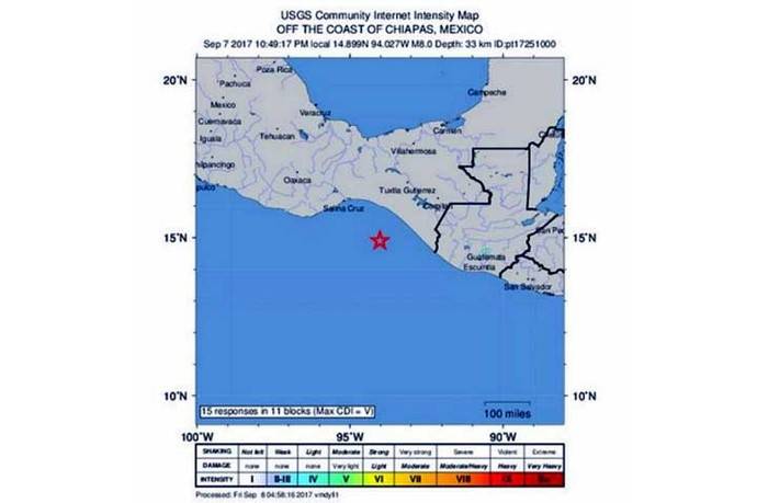 Terremoto de 8.4 grados sacude el sur de México