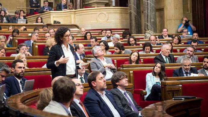 La portavoz de Junts pel Sí en el Parlament, Marta Rovira, durante el pleno de este jueves ©SANDRA LÁZARO