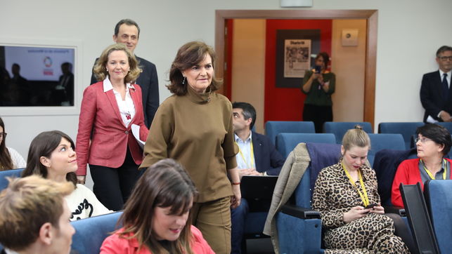 Carmen Calvo, a su llegada a la rueda de prensa posterior al Consejo de Ministros