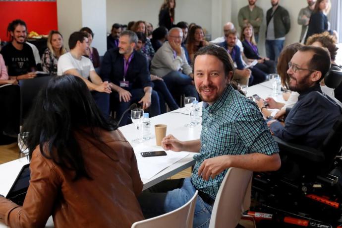 Pablo Iglesias, y Pablo Echenique, en el Consejo Ciudadano de Podemos.