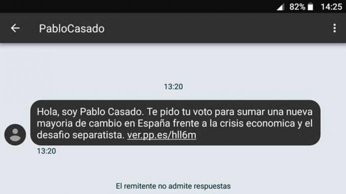 El PSOE denuncia al PP ante la Agencia Española de Protección de Datos por el envío masivo de SMS