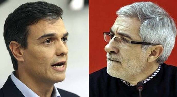 Pedro Sánchez y Gaspar Llamazares.