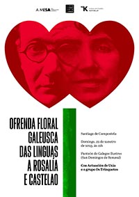 Entidades en defensa do galego, do éuscaro e do catalán conmemoran os aniversarios de nacemento de Castelao e de Rosalía