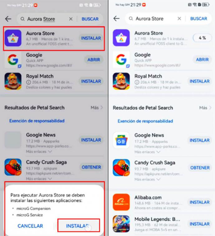 ¿Cómo descargar e instalar aplicaciones utilizando Aurora Store