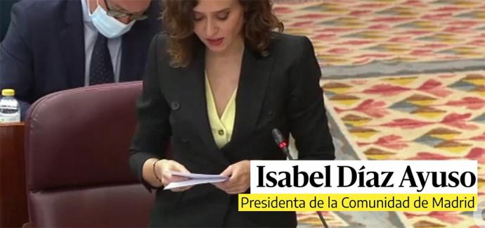 La presidenta de la Comunidad de Madrid, Isabel Díaz Ayuso (captura de pantalla)