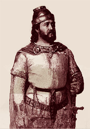 Detalle de grabado idealizado de Madog ab Owain Gwynedd en el Dictionary of Canadian Biography