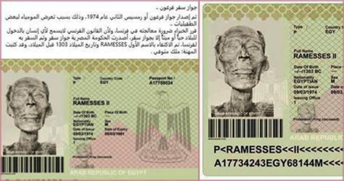 Un pasaporte después de 3.000 años para Ramsés II...