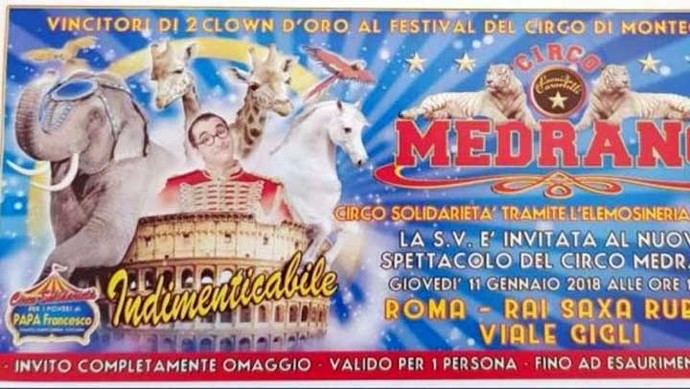 El ticket que repartió el Vaticano entre sus invitados para el circo. (Recuperado por el diario La Stampa)