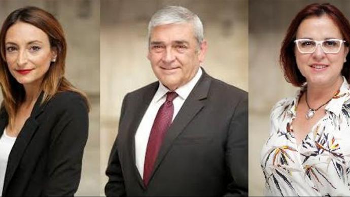 alle Miguélez, Francisco Álvarez e Isabel Franco, diputados de Ciudadanos en Murcia