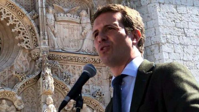 El presidente del PP, Pablo Casado, en el acto en Valladolid PP VALLADOLID