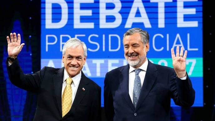 Sebastián Piñera (i) y Alejandro Guillier los dos aspirantes a la presidencia de Chile