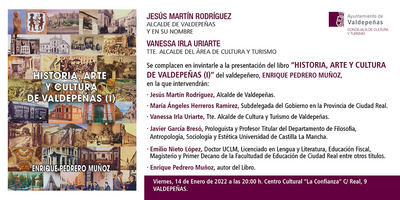 Enrique Pedrero Muñoz, presenta su libro “Historia, arte y Cultura de Valdepeñas (I)