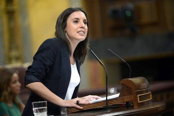 La portavoz de Unidos Podemos, Irene Montero. DANI GAGO

