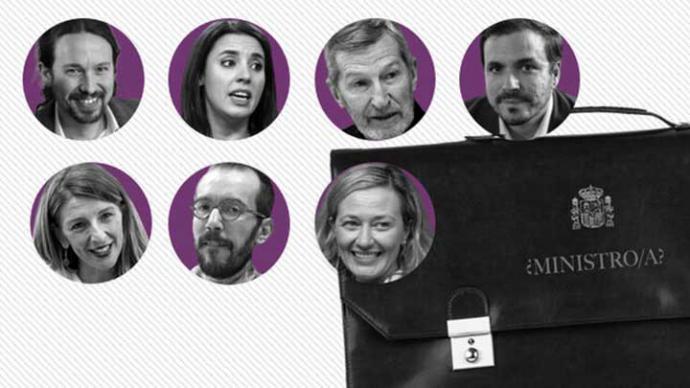 Alberto Garzón, Victoria Rosell o Pablo Echenique: los ministrables de Unidas Podemos en el Gobierno de coalición