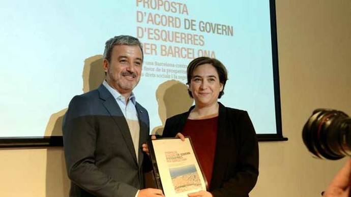 Collboni y Colau presentan su acuerdo de gobierno, en mayo del 2106 SANDRA LÁZARO