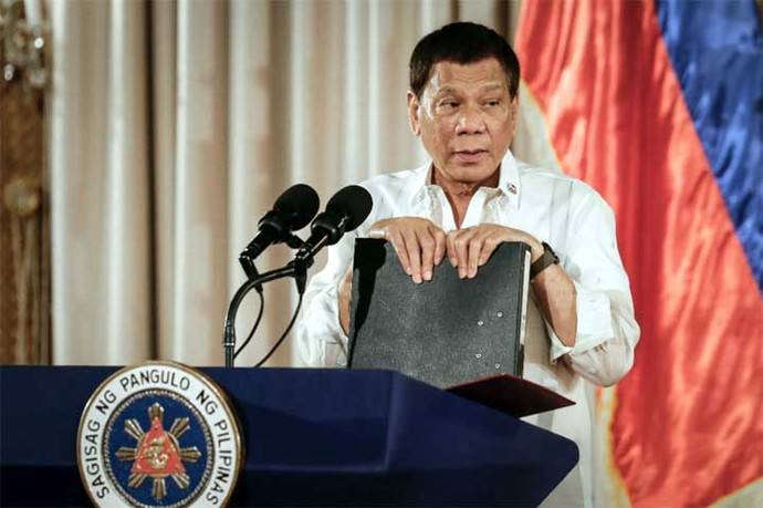 Duterte es presidente desde el 30 de junio de 2016.