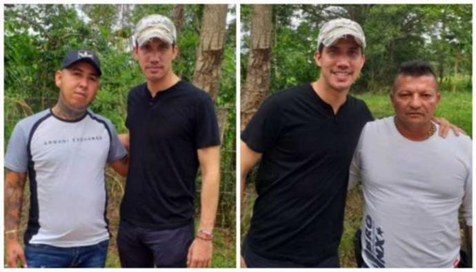 Guaidó junto a los jefes del grupo criminal colombiano "Los Rastrojos"