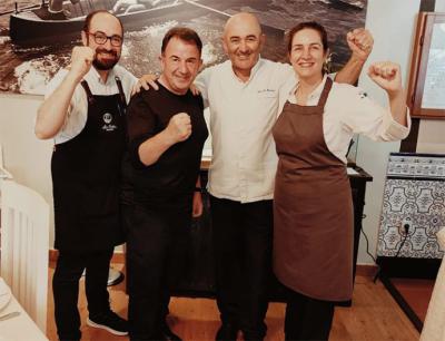 El chef Martín Berasategui visita San Vicente de la Barquera para disfrutar de su gastronomía