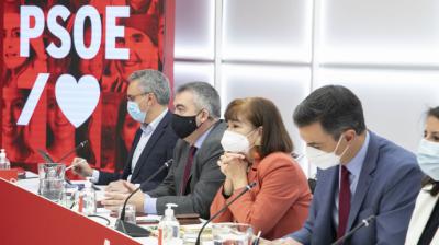 Pedro Sánchez preside la Ejecutiva del PSOE tras el 13F. PSOE