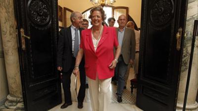 La exalcaldesa Rita Barberá en el Ayuntamiento de Valencia.