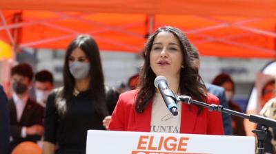 Inés Arrimadas, durante un acto de campaña.