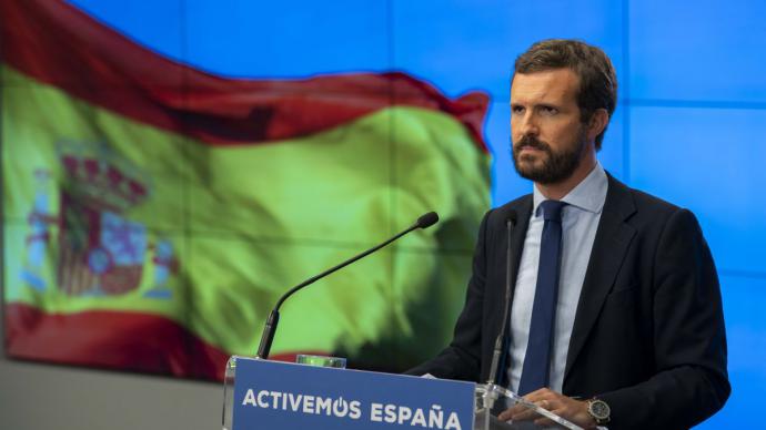 El presidente del PP, Pablo Casado. PP