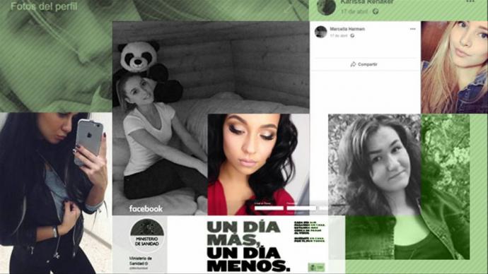 Imágenes de perfil de las cuentas falsas que interactuaron con el perfil de Facebook del Ministerio de Sanidad, eliminadas por la red social tras la denuncia del Gobierno.