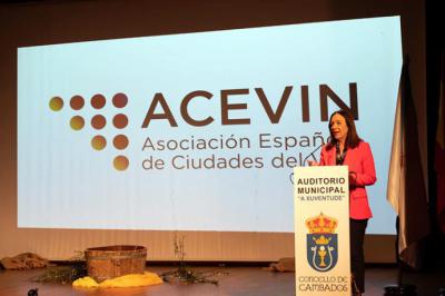  Rosa Melchor, presidenta de ACEVIN en la gala de apertura de la Ciudad Espan?ola del Vino Cambados 2024