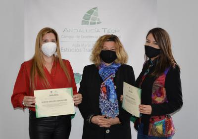 Lorena Arce Romeral y Miriam Seghiri receive the 2nd George Campbell Prize from the María Zambrano Centre of Transatlantic Studies in Malaga University