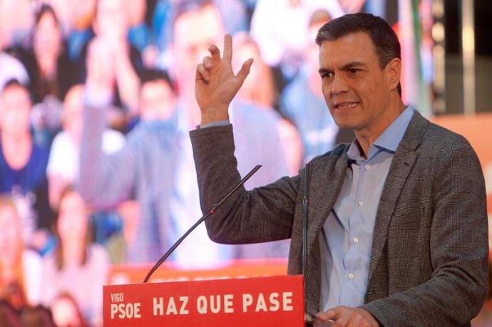 El presidente del Gobierno y candidato por el PSOE a la reelección Pedro Sánchez