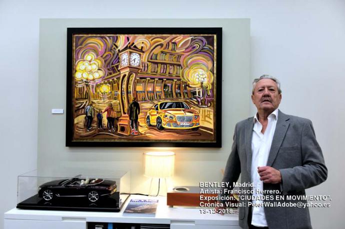 Francisco Herrero expone su pintura 'Ciudades en Movimiento' en la sede de Bentley Madrid