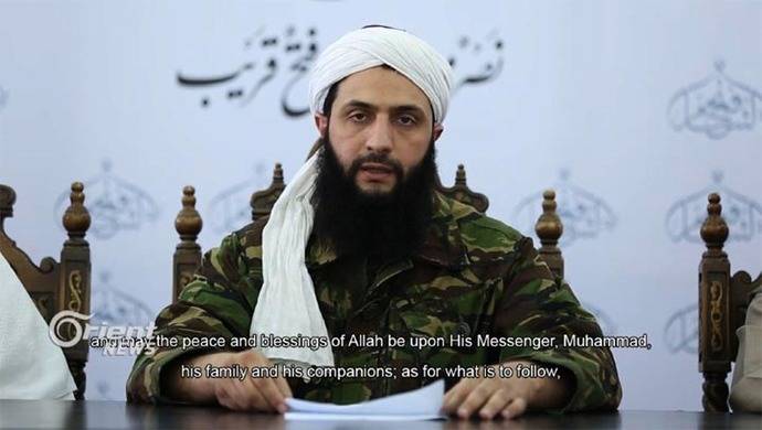 Imagen de Abu Mahamad al-Jolani al anunciar su ruptura de Al-Qaeda. 