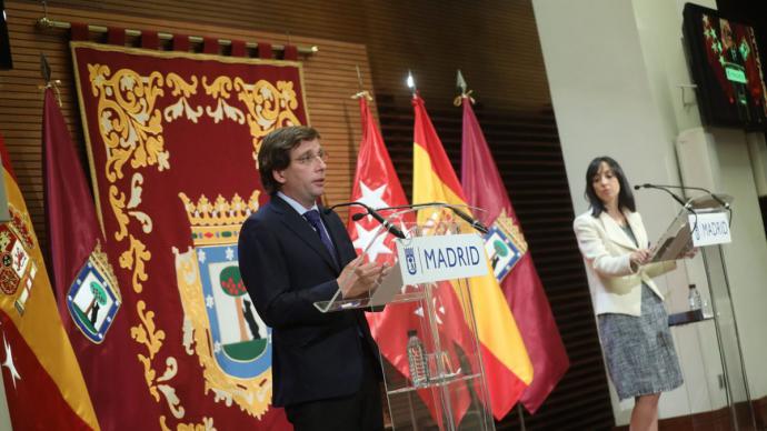 El alcalde de Madrid y la delegada del Gobierno en su primera rueda de prensa conjunta. Ayuntamiento de Madrid